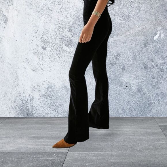 NEW $98 Sz 30 We The Free People Jayde Cord Flare Jeans High Rise Stretch Black - Picture 7 of 17